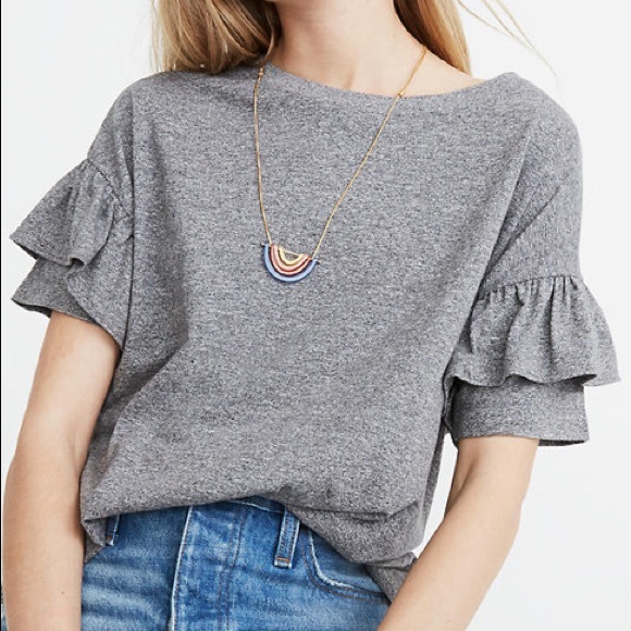 Madewell Tops - Madewell Ruffle Sleeve Tee
